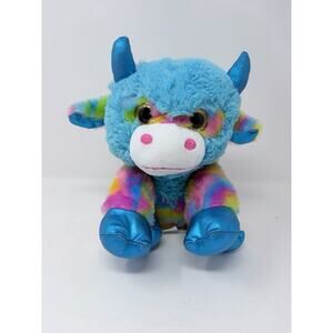 Fiesta Psychedelic Bison Tie-dyed Rainbow Bison Plush Stuffed Animal 10" RARE